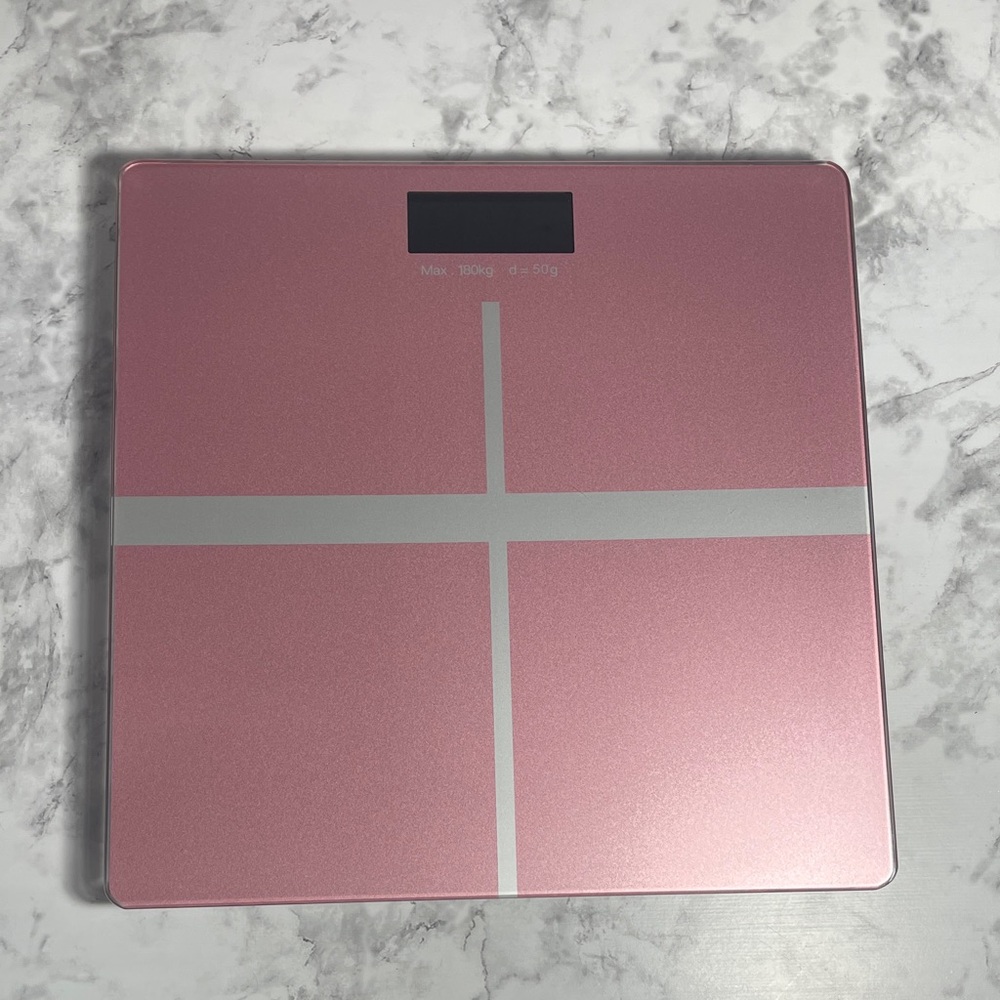 Pink Digital Bathroom Scale Glass Body Weight Scale NWOT